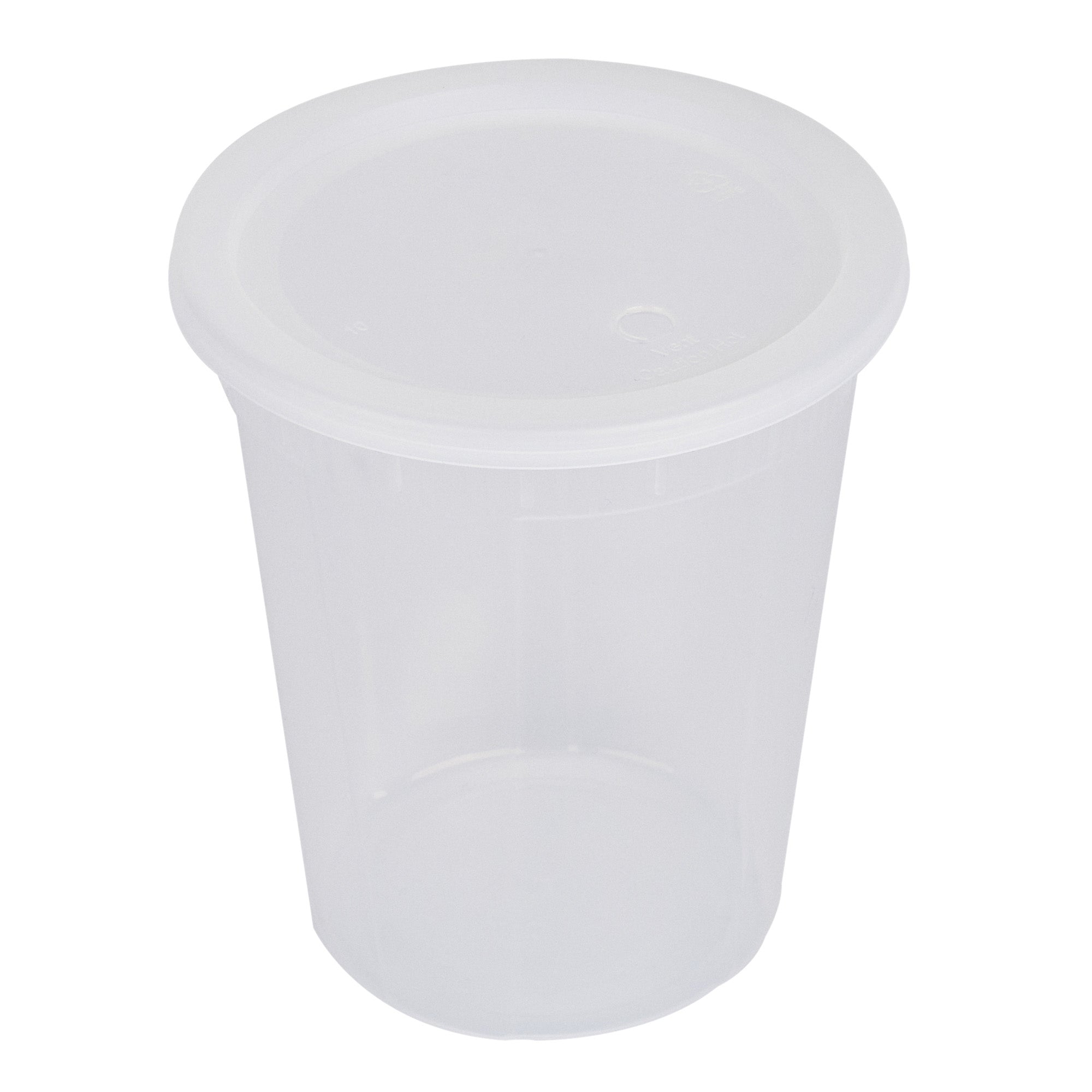 Asporto 40 oz Round Clear Plastic Soup Container - with Lid, Microwavable - 5" x 5" x 6" - 50 count box