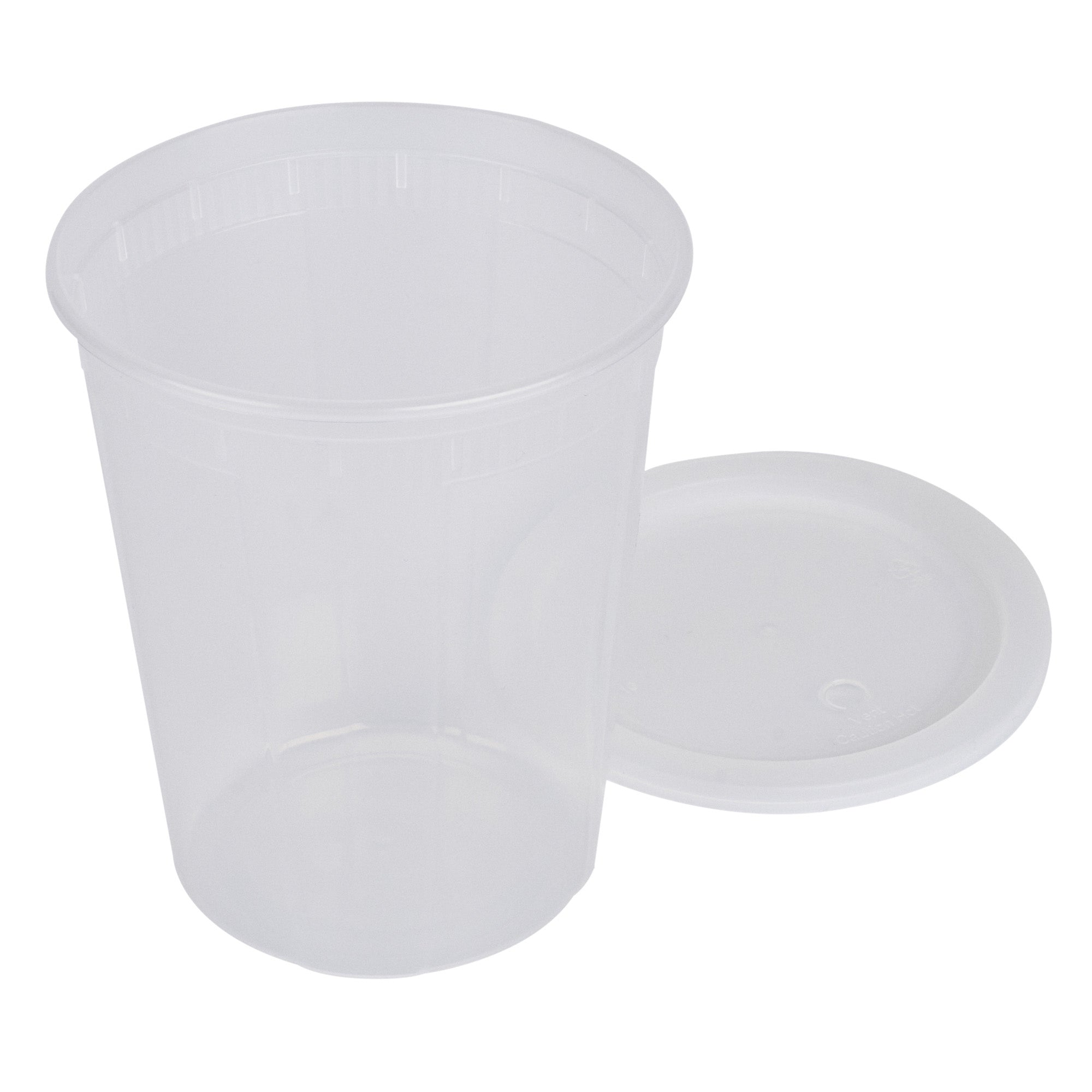 Asporto 40 oz Round Clear Plastic Soup Container - with Lid, Microwavable - 5" x 5" x 6" - 50 count box