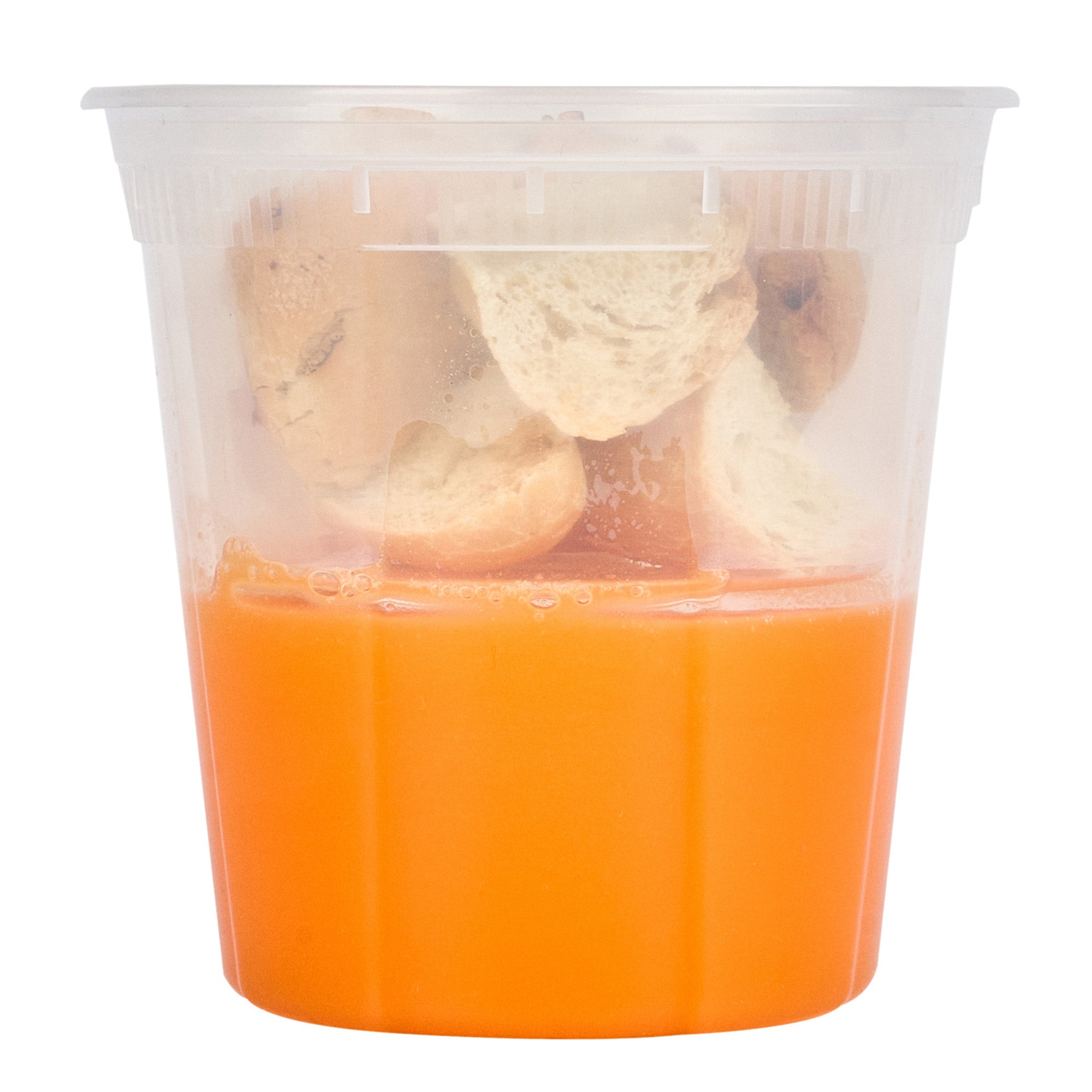 Asporto 16 oz Round Clear Plastic Insert - Fits 32, 40 and 48 oz Soup Container, Microwavable - 50 count box