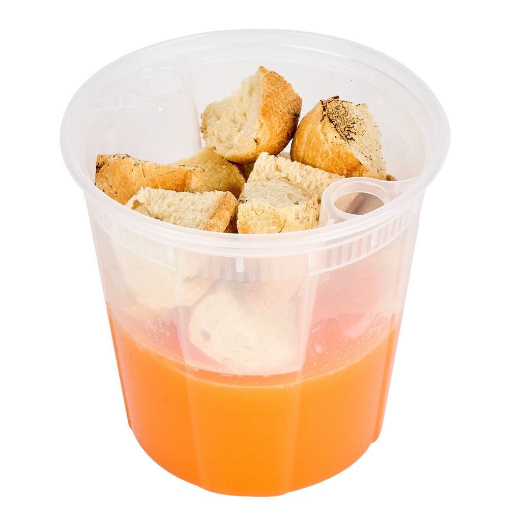 Asporto 16 oz Round Clear Plastic Insert - Fits 32, 40 and 48 oz Soup Container, Microwavable - 50 count box