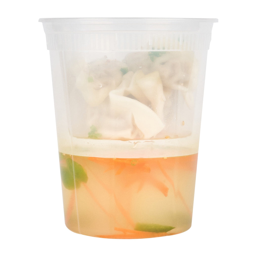 Asporto 20 oz Round Clear Plastic Insert - Fits 32, 40 and 48 oz Soup Container, Microwavable - 50 count box