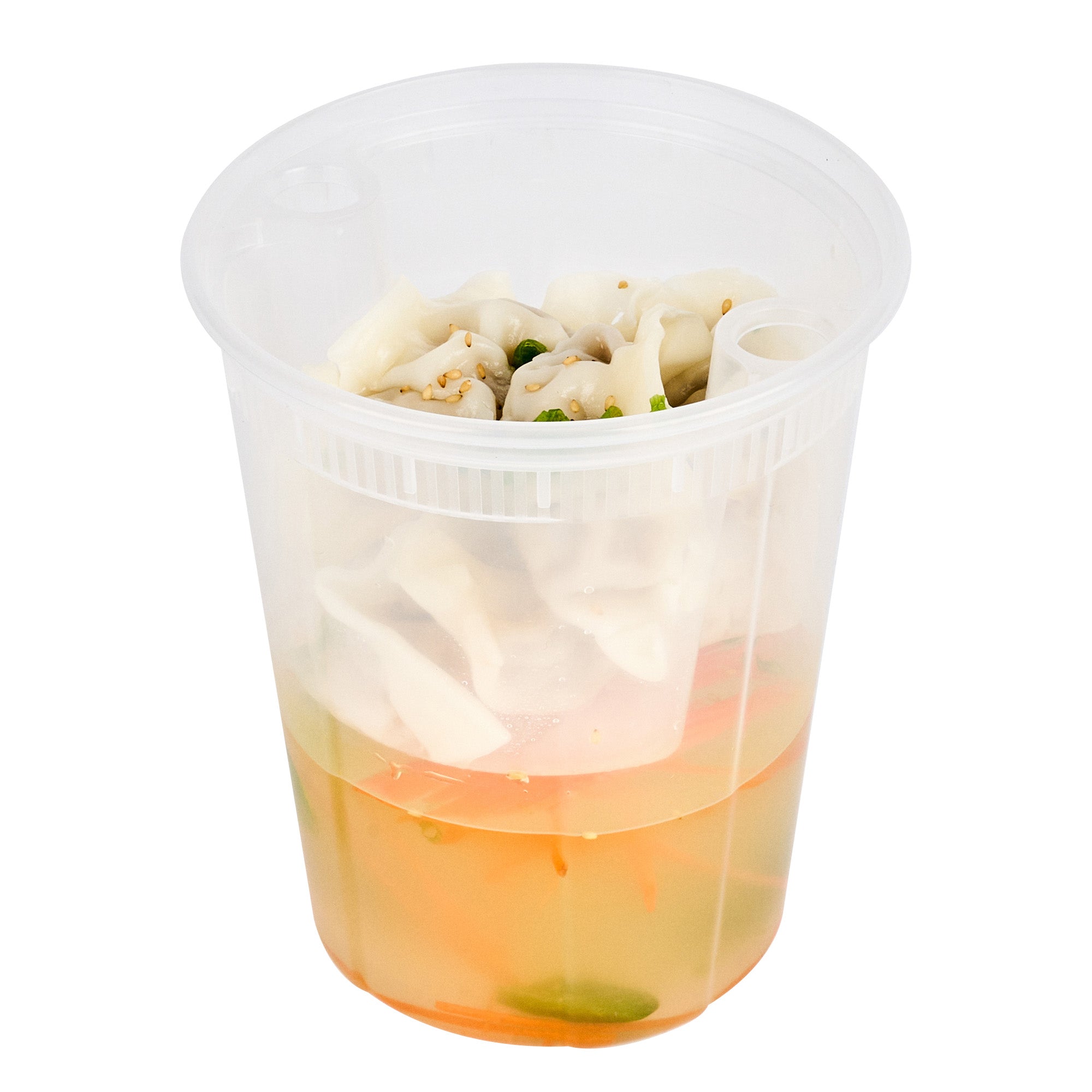 Asporto 20 oz Round Clear Plastic Insert - Fits 32, 40 and 48 oz Soup Container, Microwavable - 50 count box