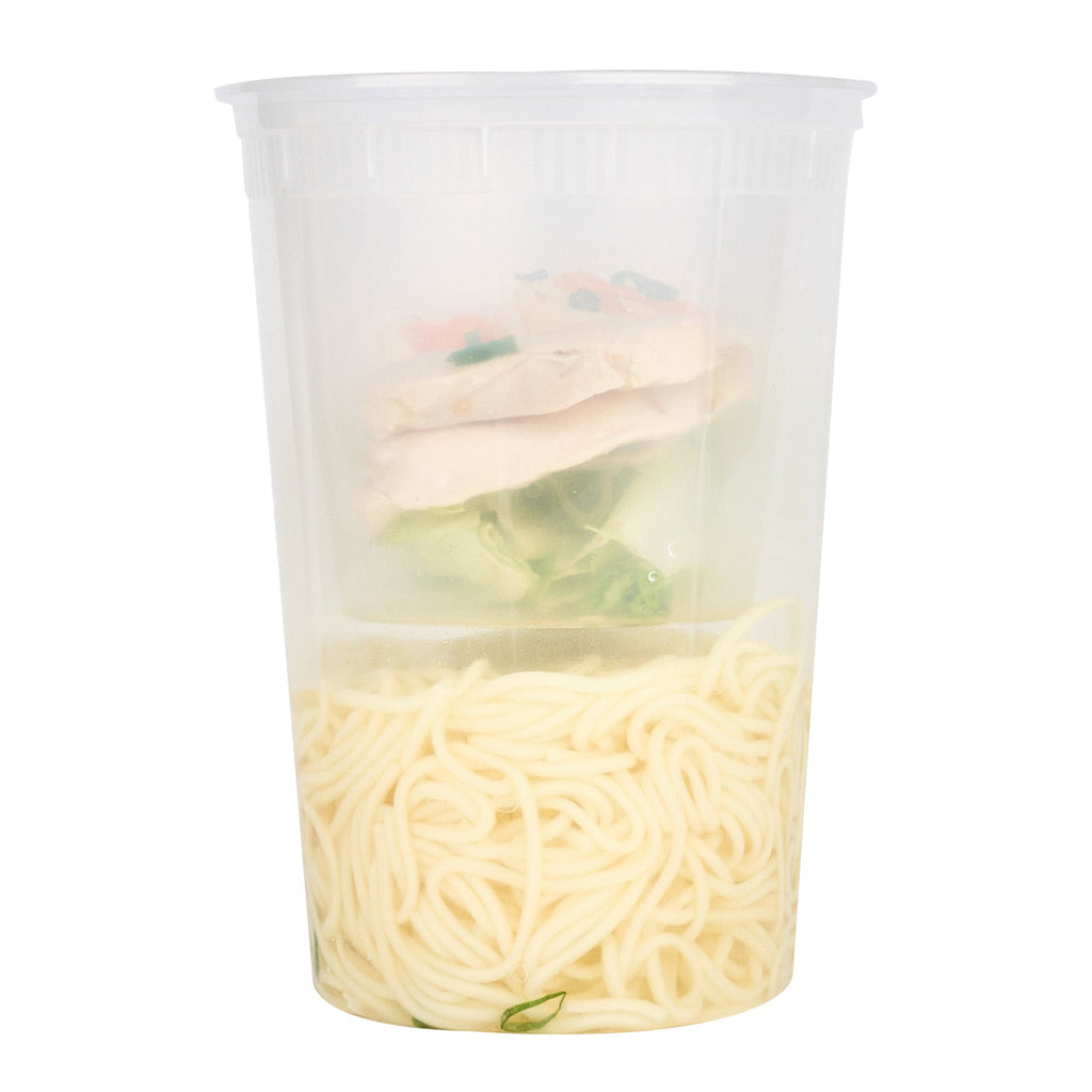 Asporto 24 oz Round Clear Plastic Insert - Fits 32, 40 and 48 oz Soup Container, Microwavable - 50 count box