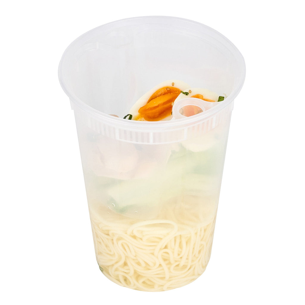 Asporto 24 oz Round Clear Plastic Insert - Fits 32, 40 and 48 oz Soup Container, Microwavable - 50 count box