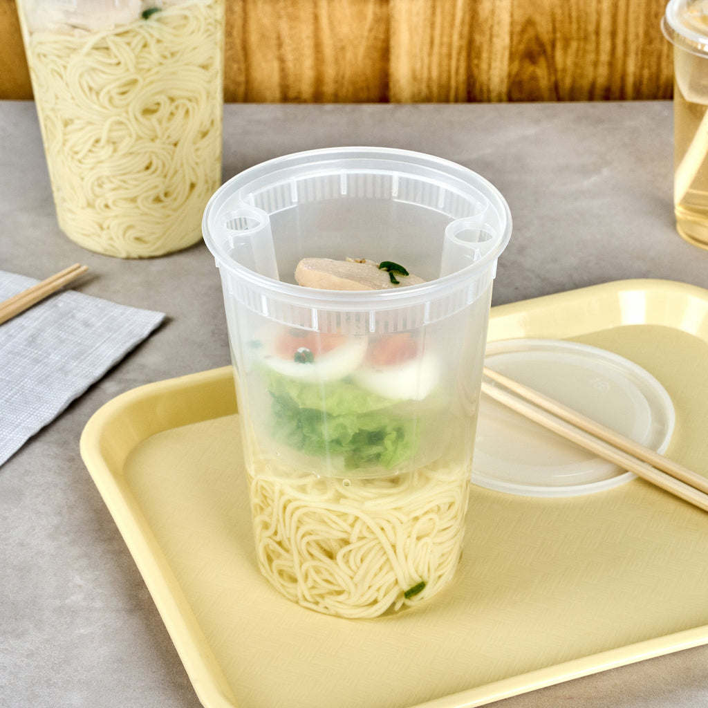 Asporto 24 oz Round Clear Plastic Insert - Fits 32, 40 and 48 oz Soup Container, Microwavable - 50 count box