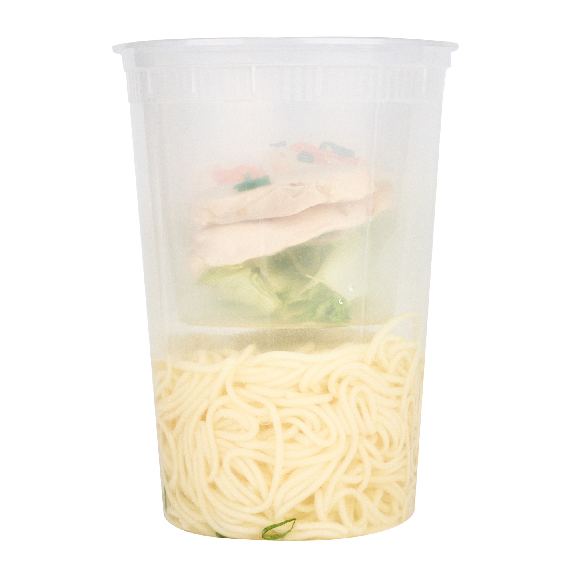 Asporto 24 oz Round Clear Plastic Insert - Fits 32, 40 and 48 oz Soup Container, Microwavable - 100 count box