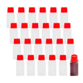 Bento Tek 6 mL Translucent Plastic Soy Sauce Bottle - with Red Cap - 1/2" x 1/2" x 1 3/4" - 100 count box
