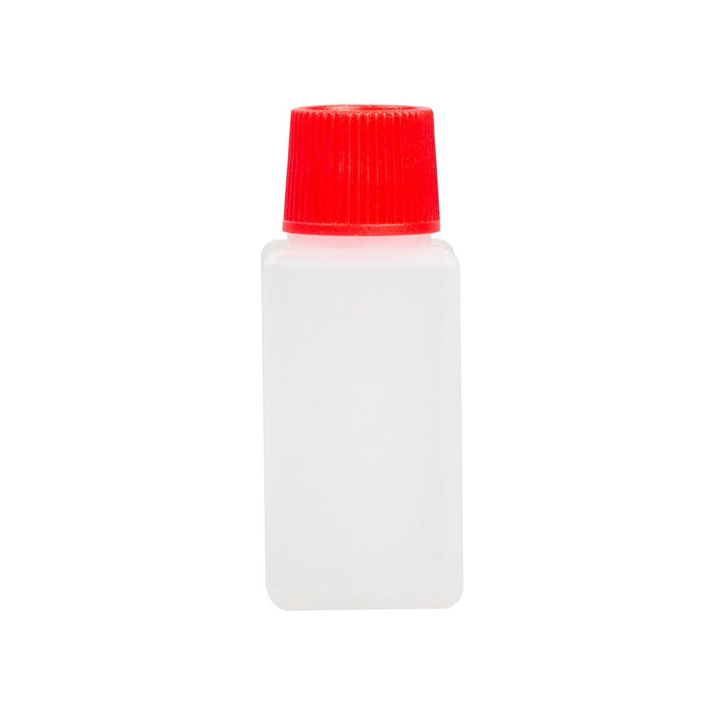 Bento Tek 6 mL Translucent Plastic Soy Sauce Bottle - with Red Cap - 1/2" x 1/2" x 1 3/4" - 1000 count box