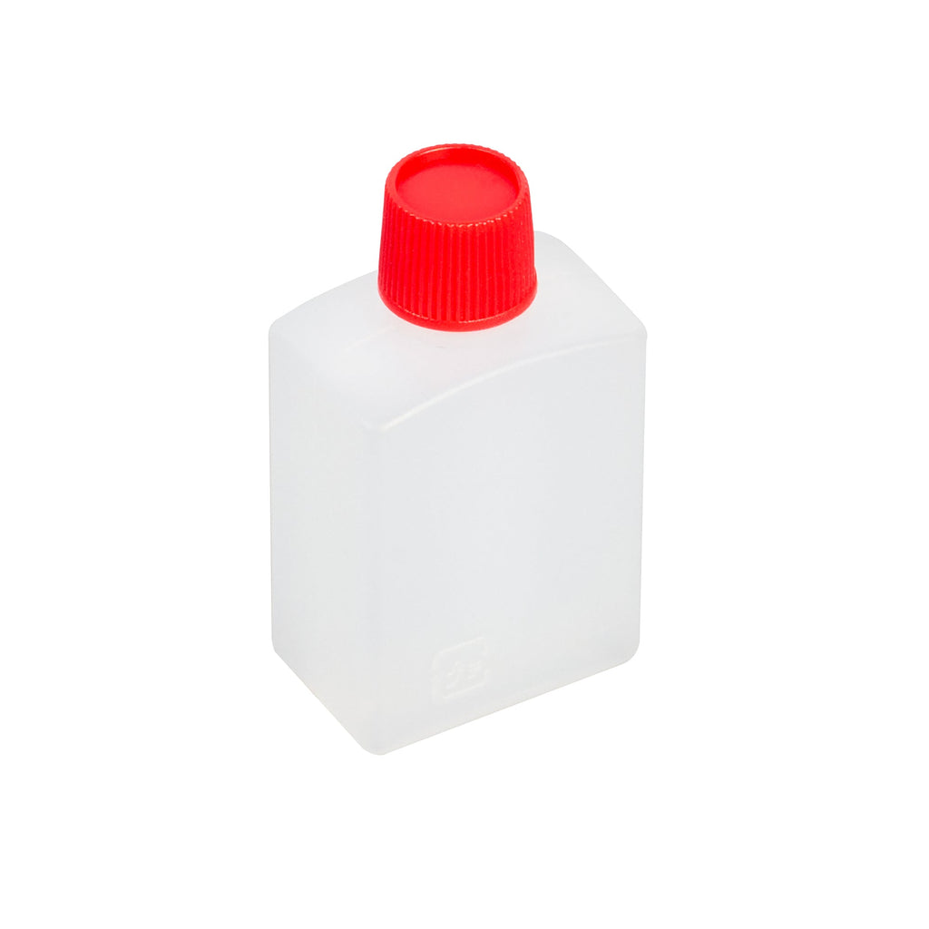 Bento Tek 15 mL Translucent Plastic Soy Sauce Bottle - with Red Cap - 1" x 3/4" x 2" - 100 count box
