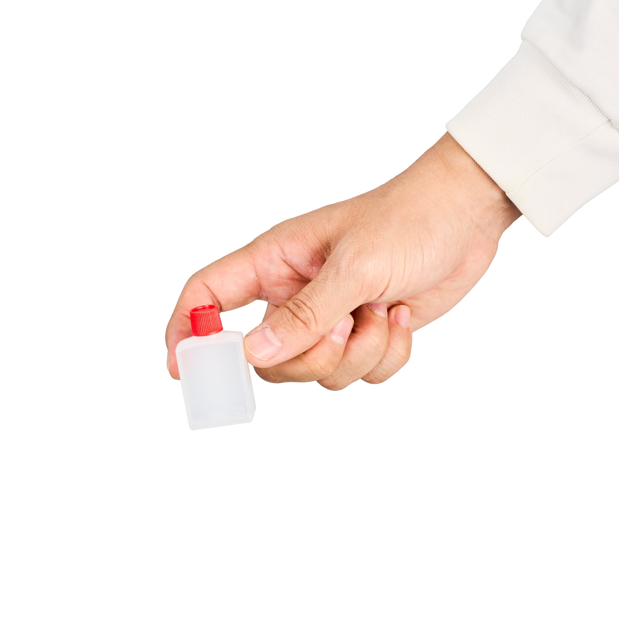 Bento Tek 15 mL Translucent Plastic Soy Sauce Bottle - with Red Cap - 1" x 3/4" x 2" - 100 count box