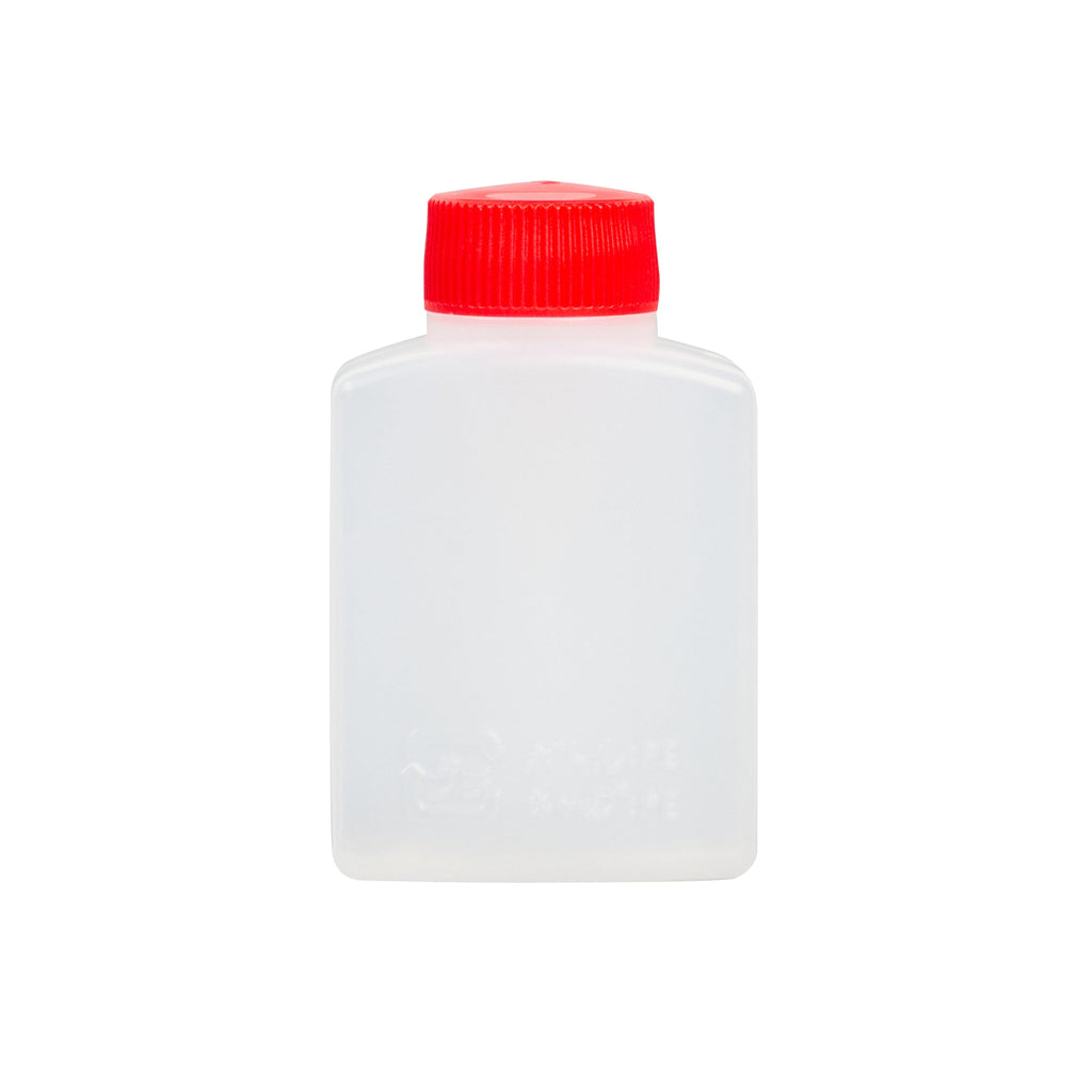 Bento Tek 1 oz Translucent Plastic Soy Sauce Bottle - with Red Cap - 1 1/2" x 3/4" x 2 1/4" - 100 count box