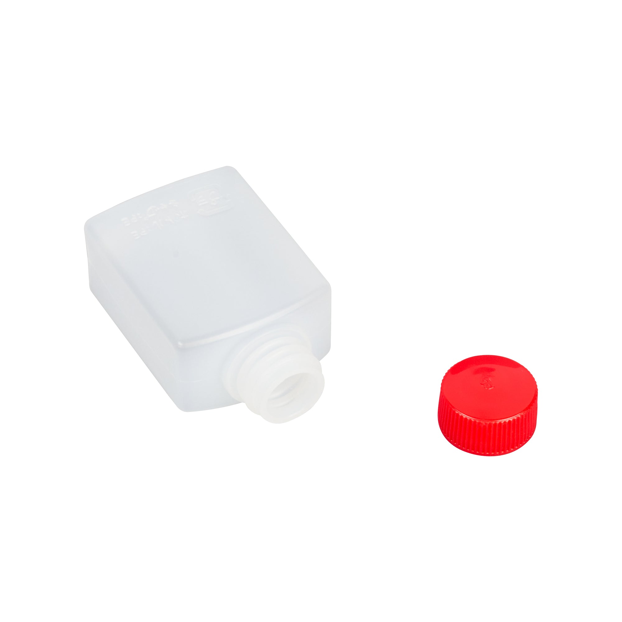 Bento Tek 1 oz Translucent Plastic Soy Sauce Bottle - with Red Cap - 1 1/2" x 3/4" x 2 1/4" - 100 count box