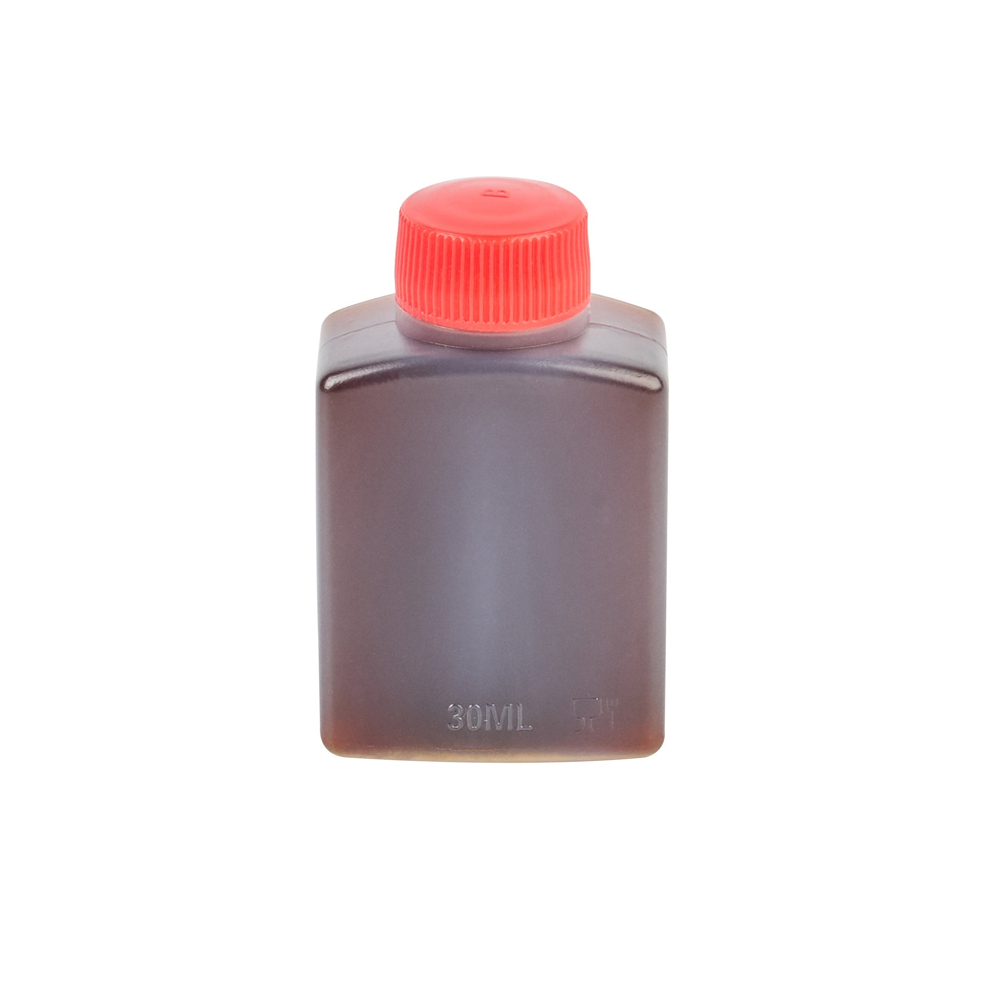 Bento Tek 1 oz Translucent Plastic Soy Sauce Bottle - with Red Cap - 1 1/2" x 3/4" x 2 1/4" - 1000 count box