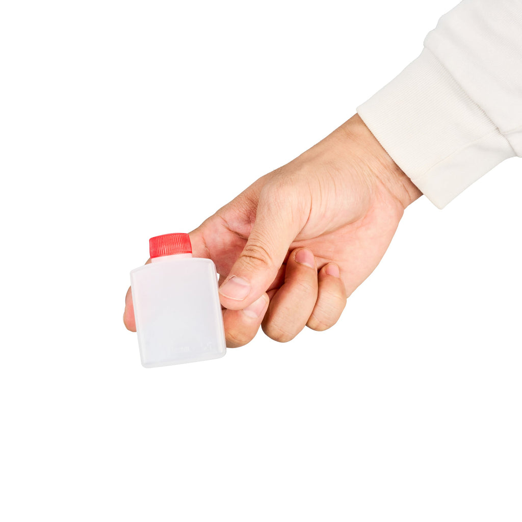 Bento Tek 2 oz Translucent Plastic Soy Sauce Bottle - with Red Cap - 1 1/2" x 1" x 2 1/2" - 100 count box