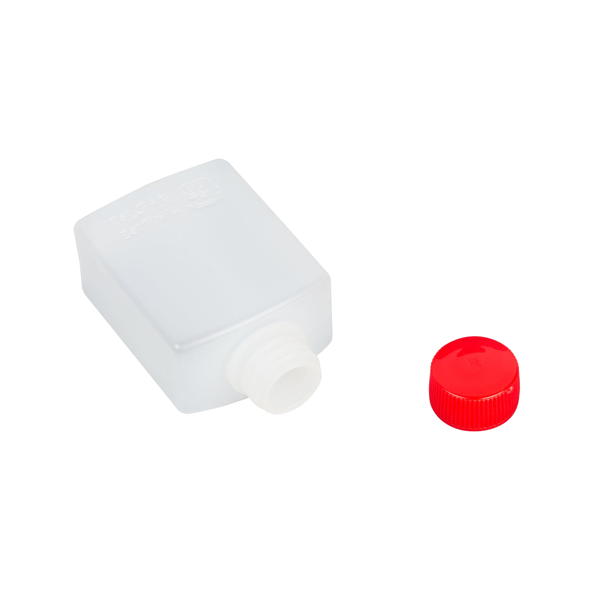 Bento Tek 2 oz Translucent Plastic Soy Sauce Bottle - with Red Cap - 1 1/2" x 1" x 2 1/2" - 100 count box
