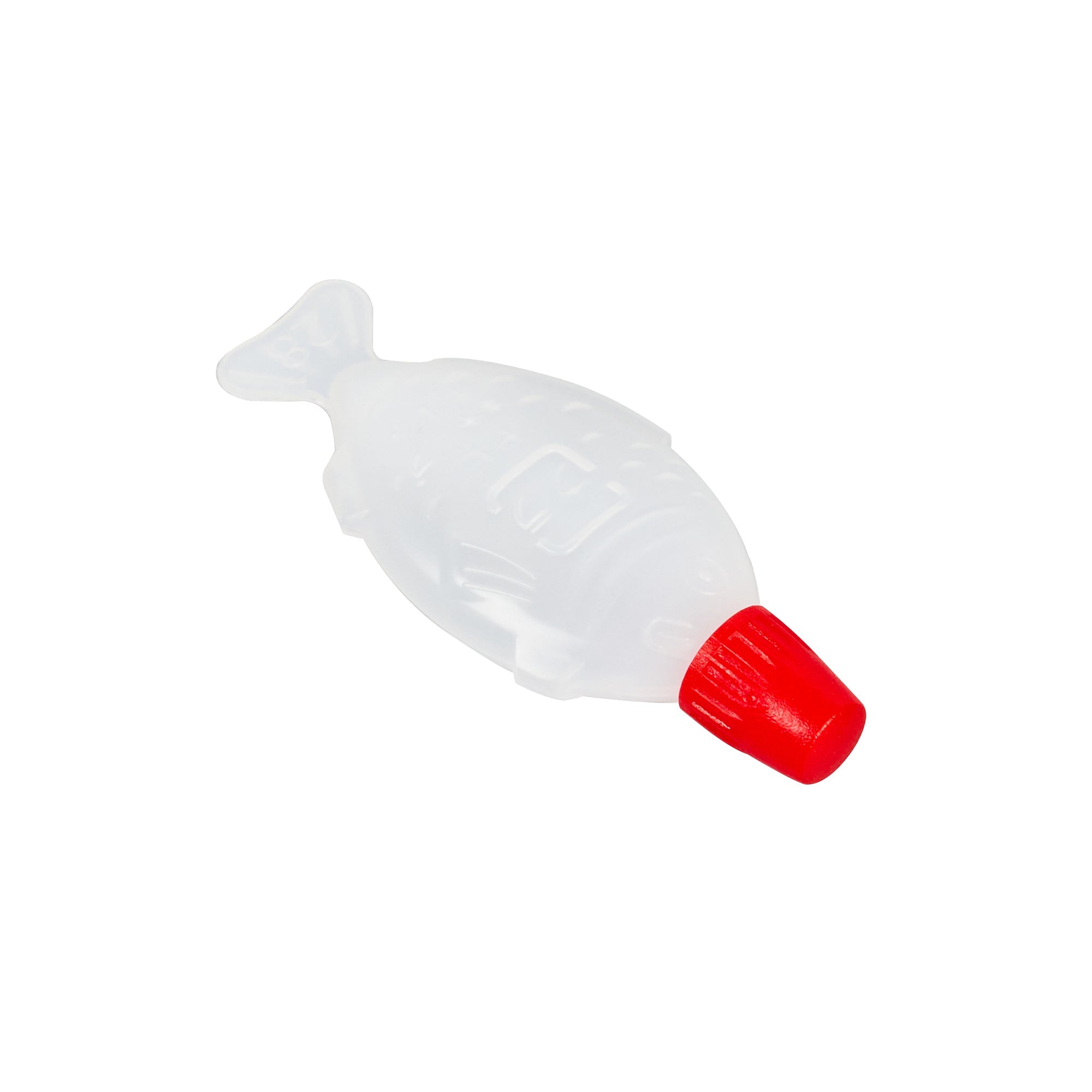 Bento Tek 3 mL Translucent Plastic Fish Soy Sauce Bottle - with Red Cap - 2 1/4" x 1/2" x 1" - 100 count box