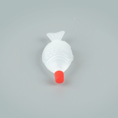 Bento Tek 8 mL Translucent Plastic Fish Soy Sauce Bottle - with Red Cap - 3" x 1/2" x 1 1/4" - 1000 count box
