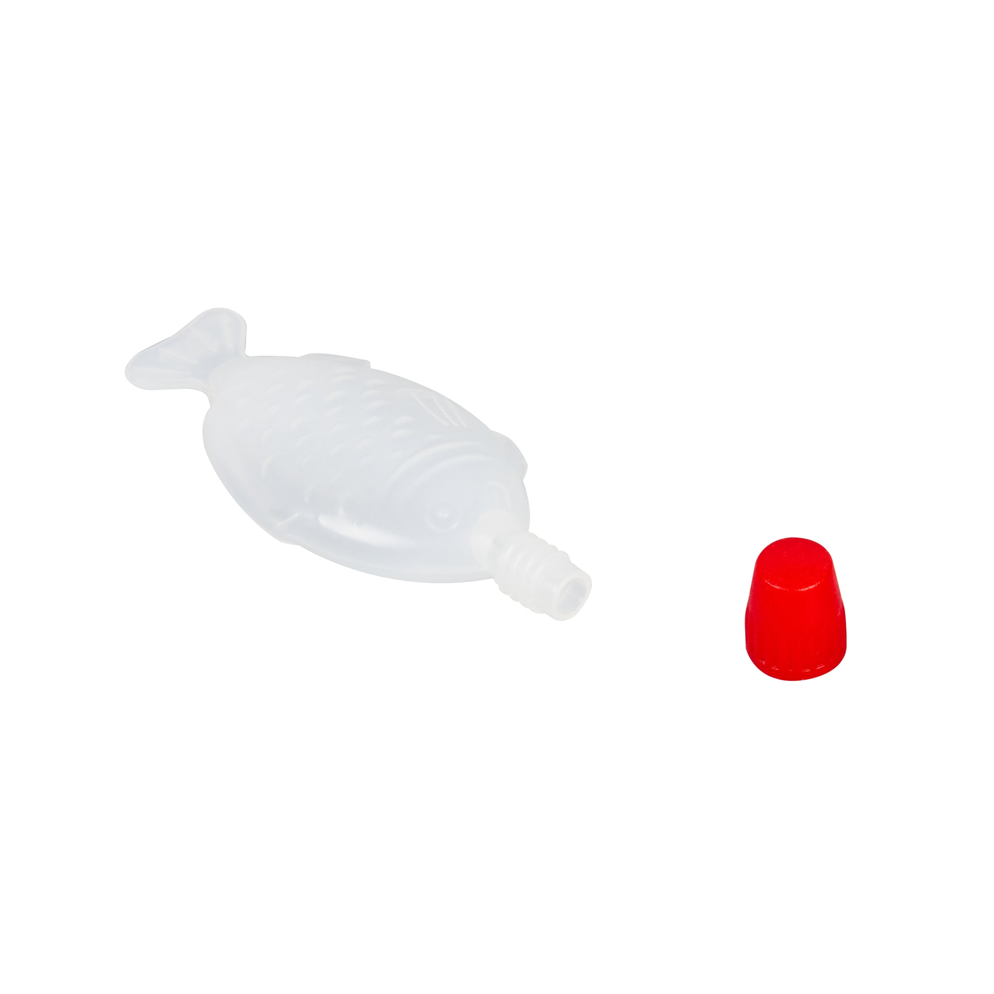 Bento Tek 8 mL Translucent Plastic Fish Soy Sauce Bottle - with Red Cap - 3" x 1/2" x 1 1/4" - 1000 count box