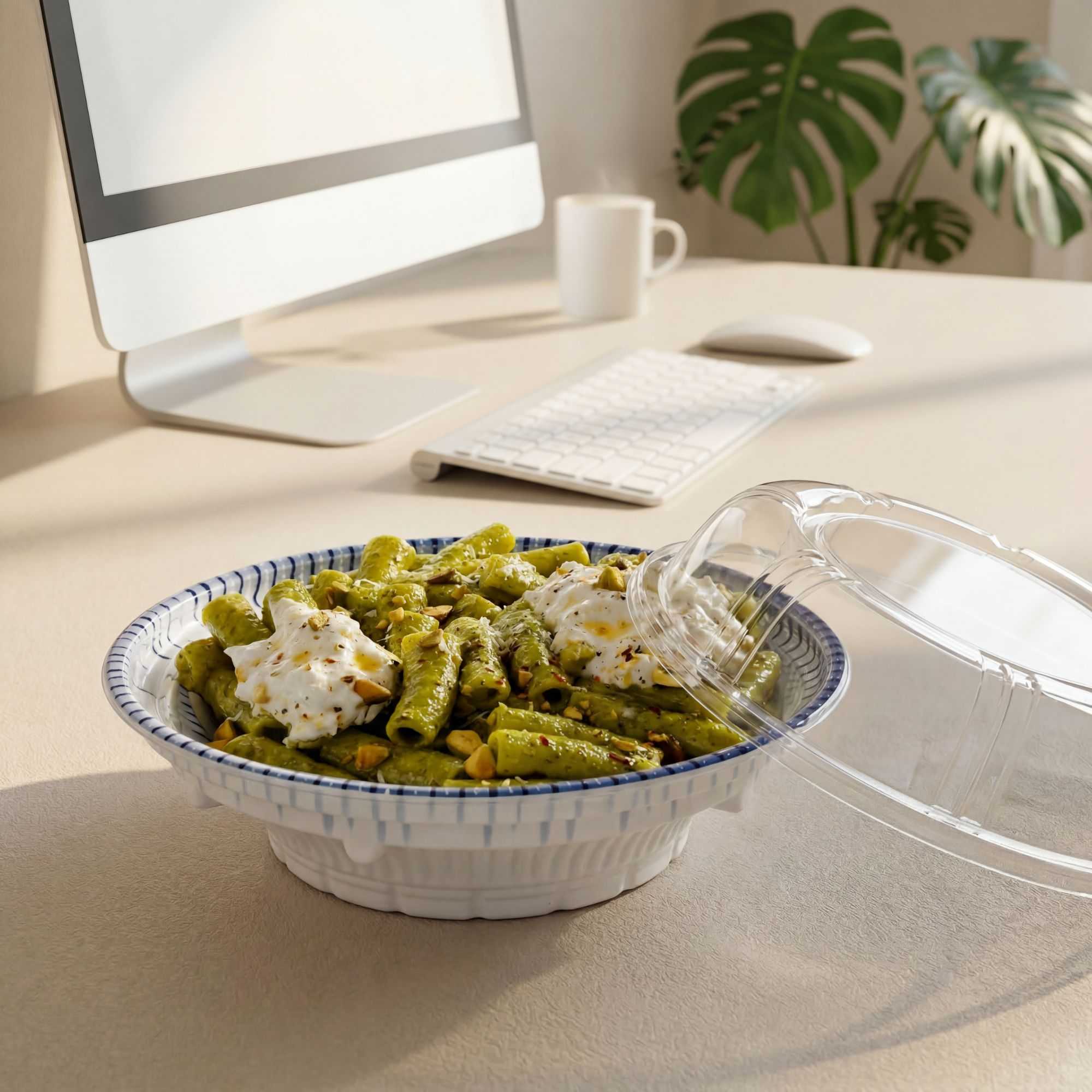 Bento Tek Round Clear Plastic Lid - Fits 10 oz Asian Style Bowl - 6 3/4'' x 6 3/4'' x 1 1/4'' - 400 count box
