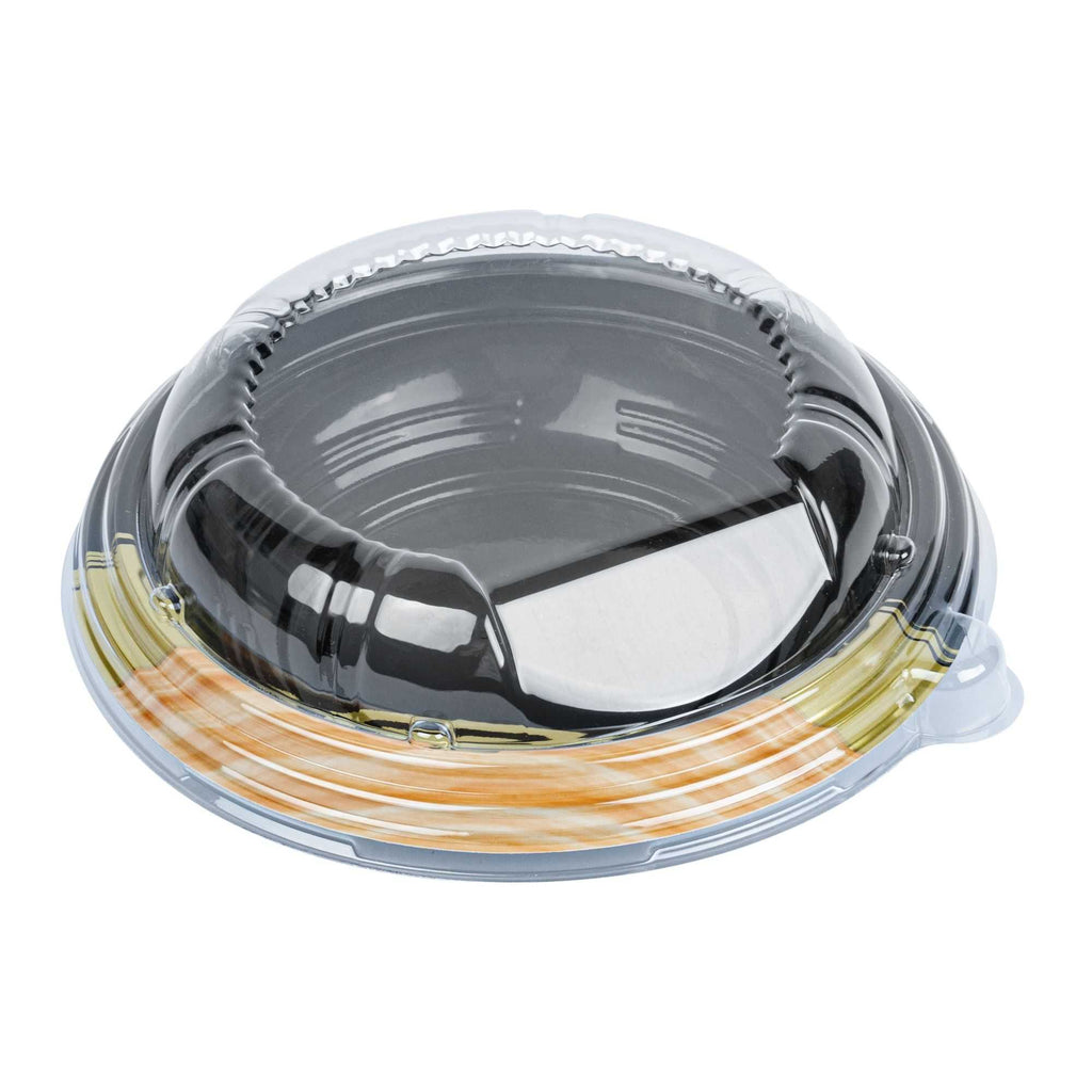 Bento Tek Round Clear Plastic Lid - Fits 14 oz Asian Style Bowl - 7 1/4'' x 7 1/4'' x 1 3/4'' - 100 count box