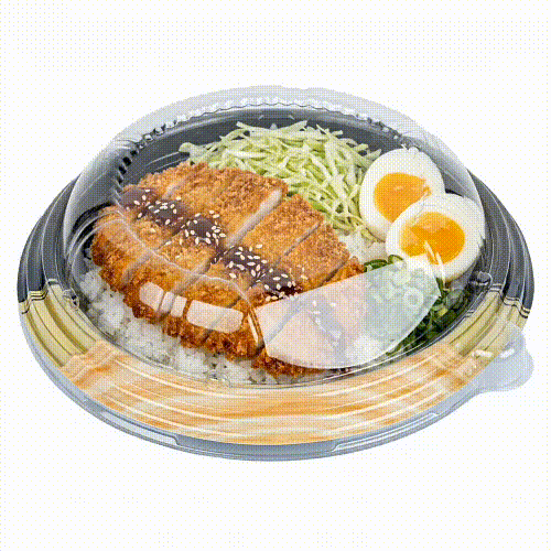 Bento Tek Round Clear Plastic Lid - Fits 14 oz Asian Style Bowl - 7 1/4'' x 7 1/4'' x 1 3/4'' - 100 count box