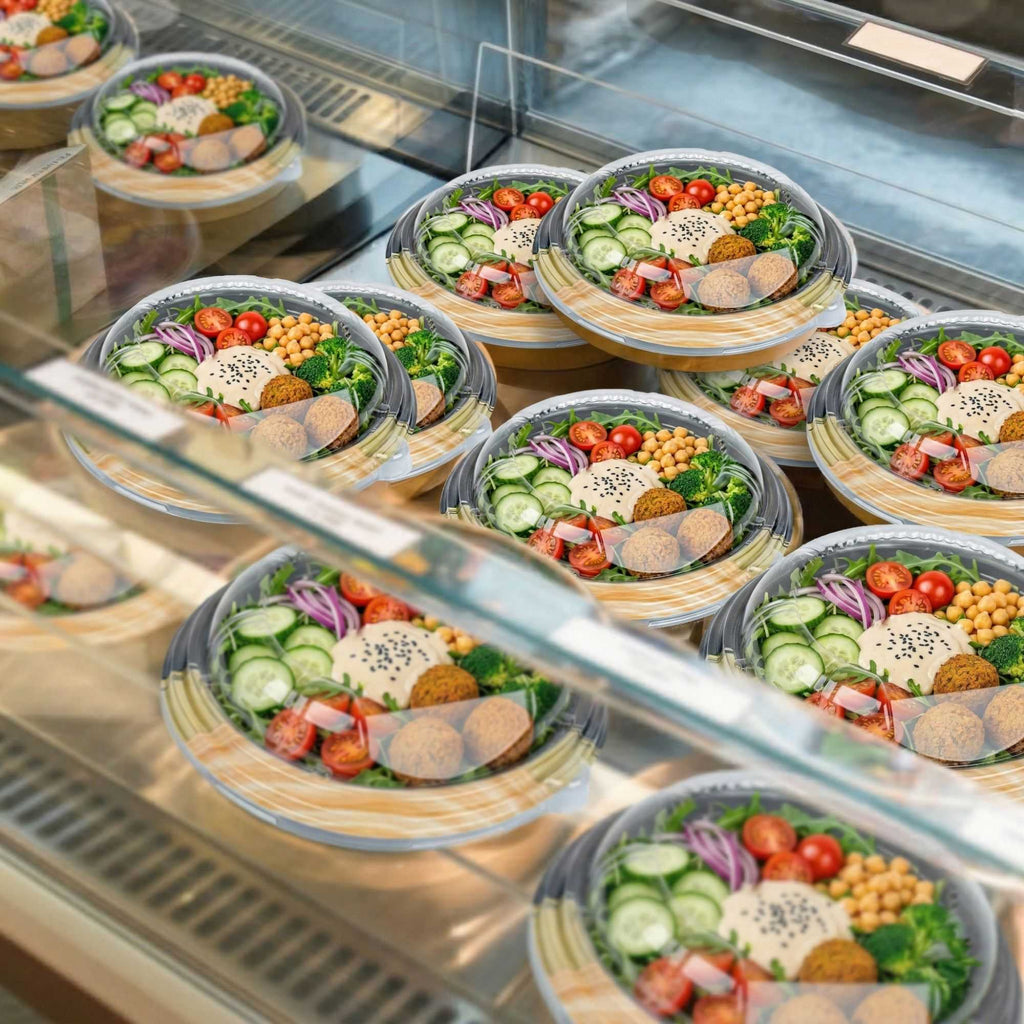 Bento Tek Round Clear Plastic Lid - Fits 14 oz Asian Style Bowl - 7 1/4'' x 7 1/4'' x 1 3/4'' - 100 count box