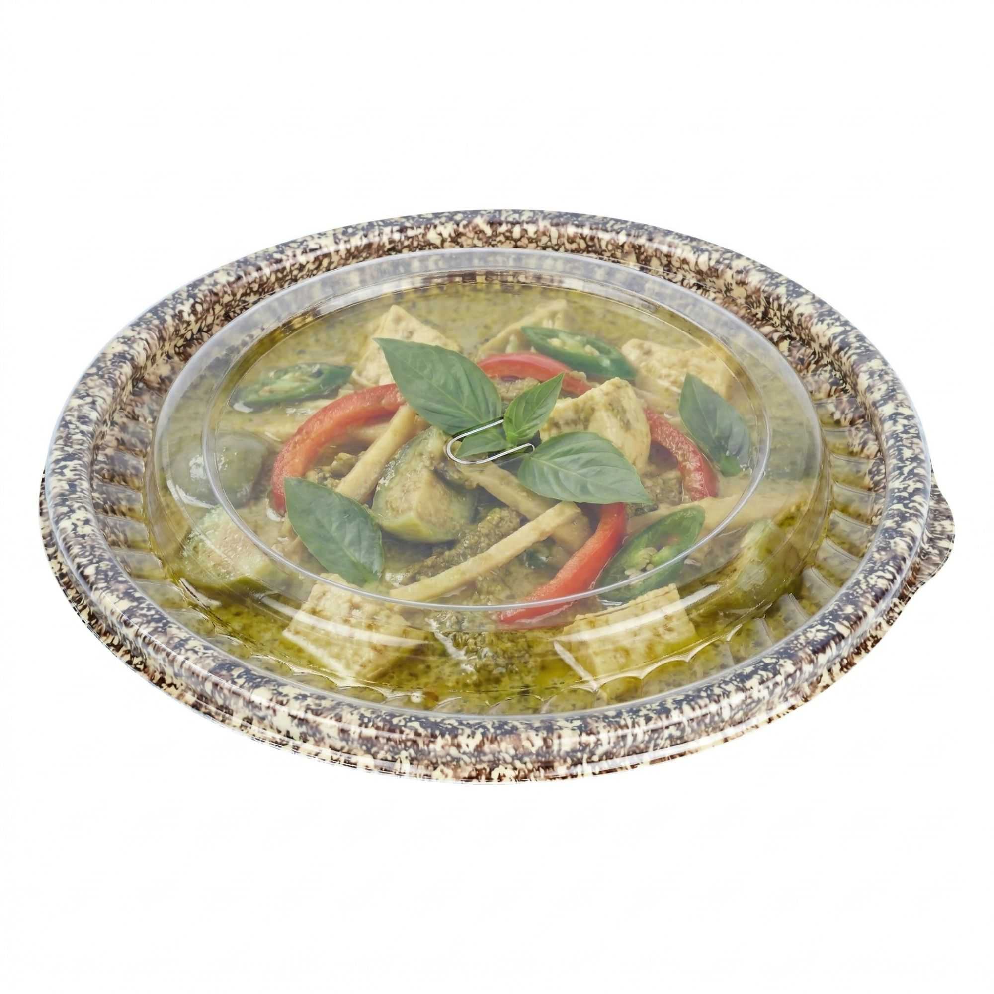 Bento Tek Round Clear Plastic Lid - Fits 10 oz Asian Style Bowl - 7'' x 7'' - 100 count box