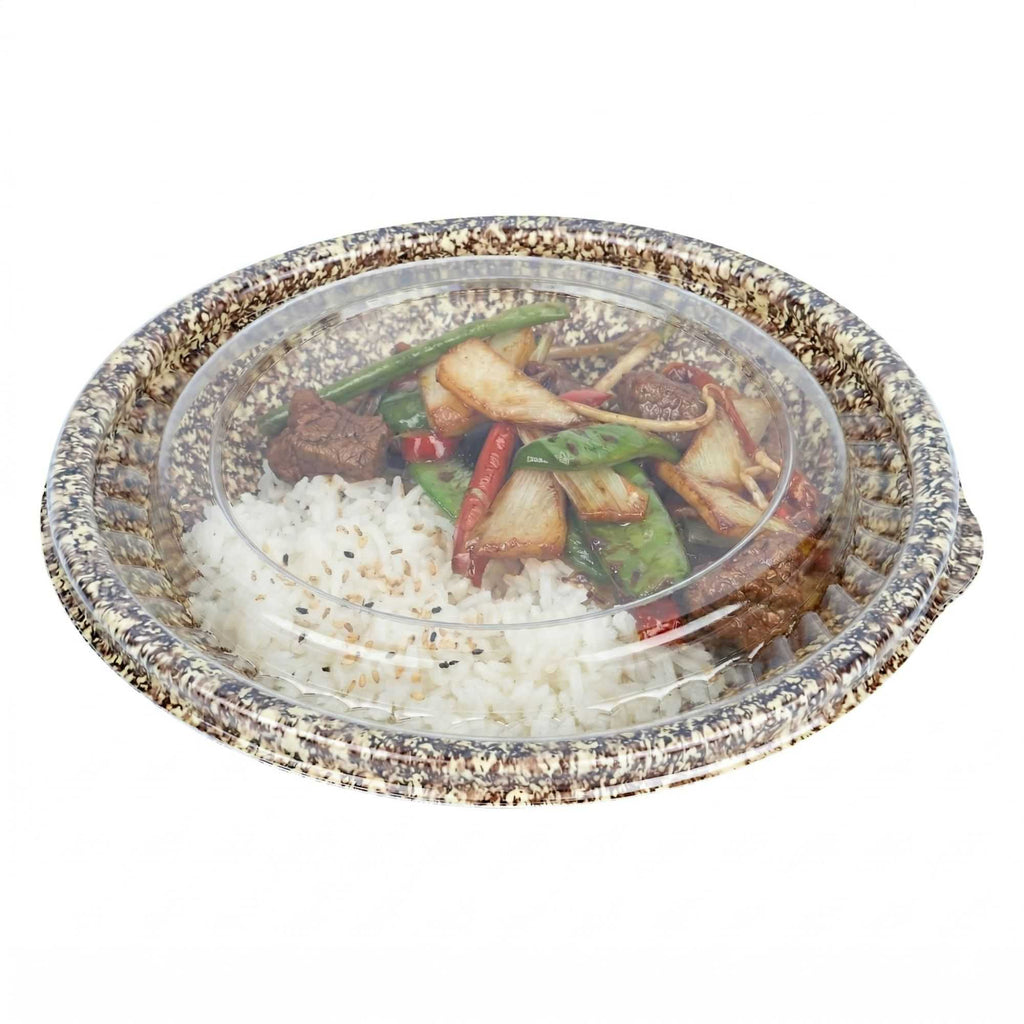 Bento Tek Round Clear Plastic Lid - Fits 10 oz Asian Style Bowl - 7'' x 7'' - 100 count box