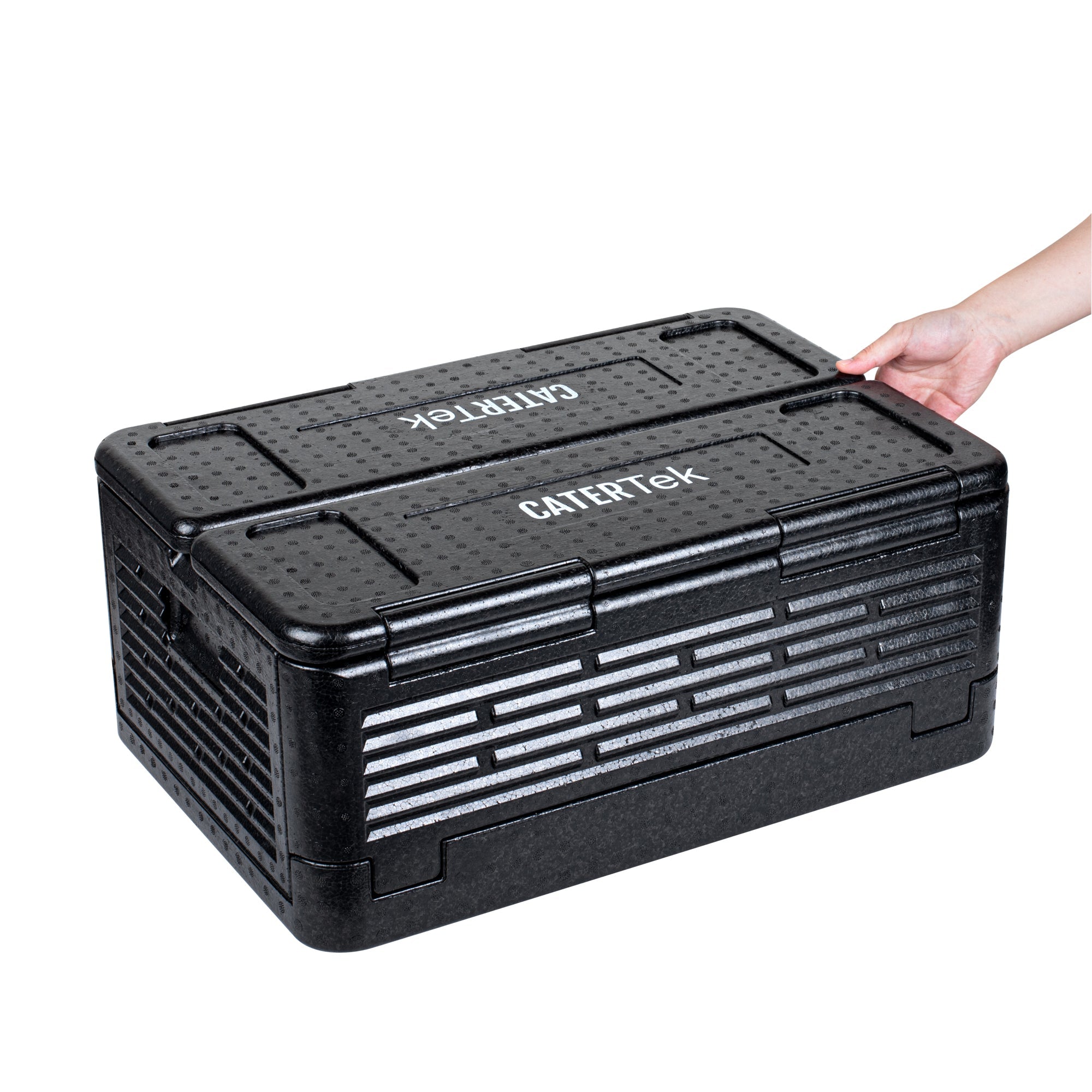 Cater Tek Black EPP Food Pan Carrier - Insulated, Top Loading, Collapsible - 23 1/2" x 16 1/4" x 10 1/4" - 1 count box