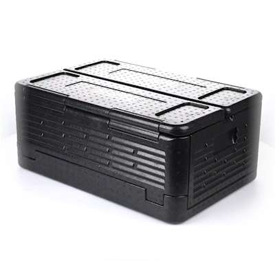 Cater Tek Black EPP Food Pan Carrier - Insulated, Top Loading, Collapsible - 23 1/2" x 16 1/4" x 10 1/4" - 1 count box