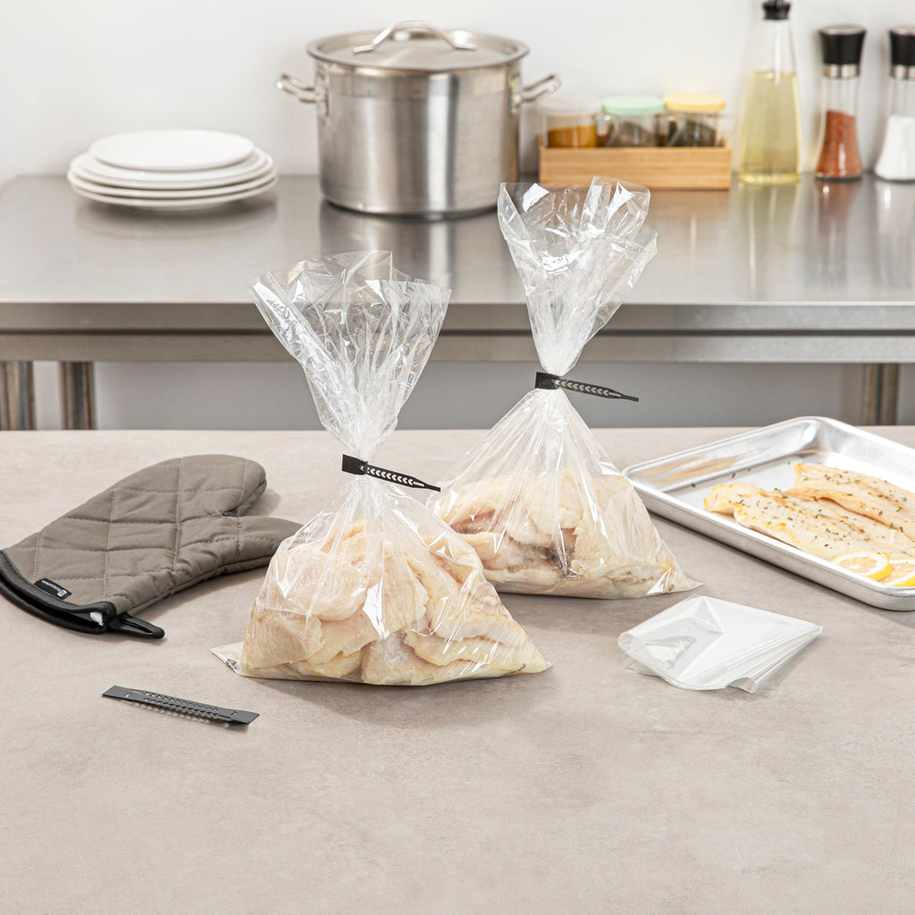 Fresh Hero Clear Plastic Oven Bag - with Ties, BPA-Free - 10" x 15" - 5 count box
