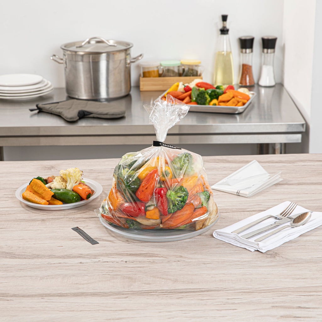 Fresh Hero Clear Plastic Oven Bag - with Ties, BPA-Free - 14" x 17" - 200 count box