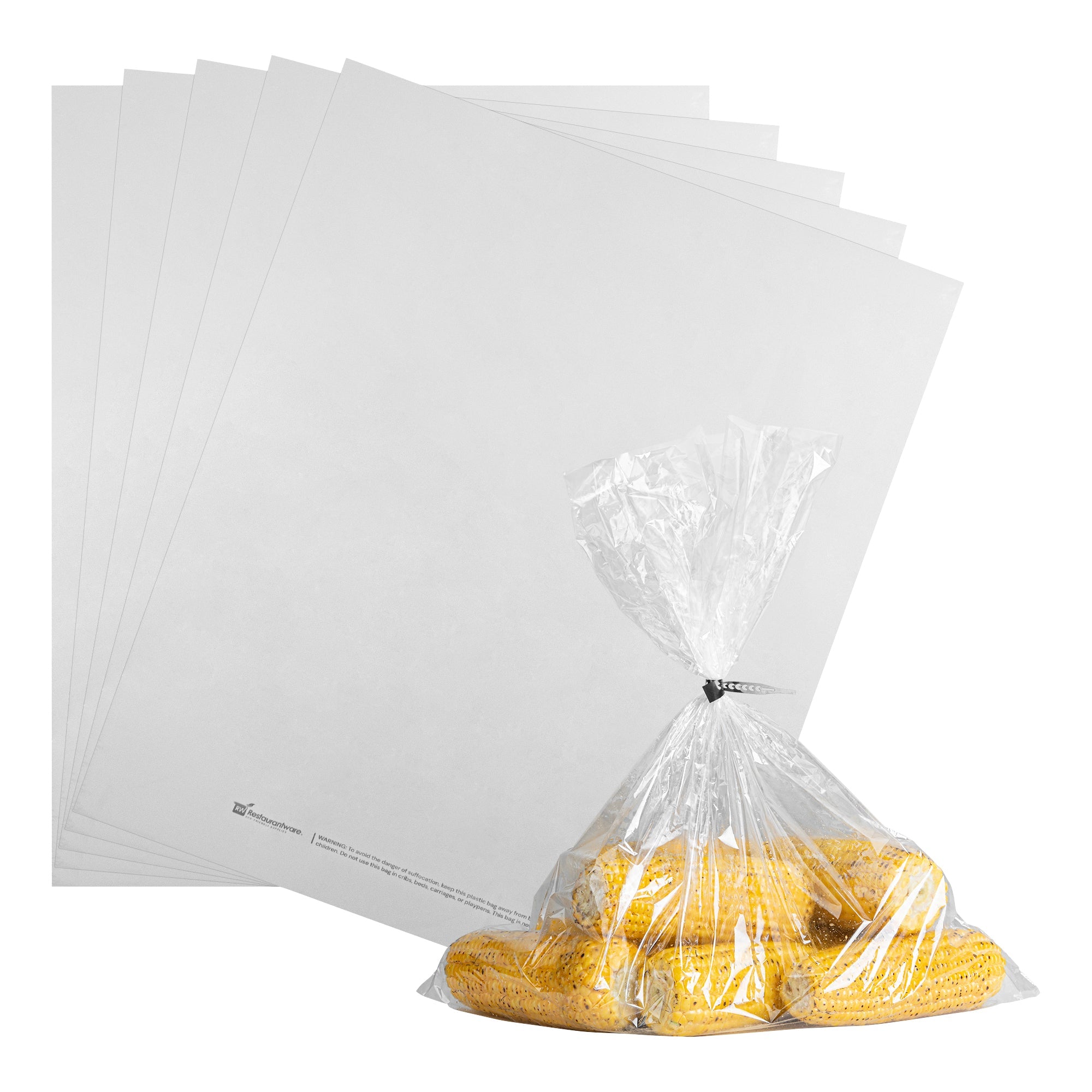 Fresh Hero Clear Plastic Oven Bag - with Ties, BPA-Free - 17" x 21 1/2" - 5 count box