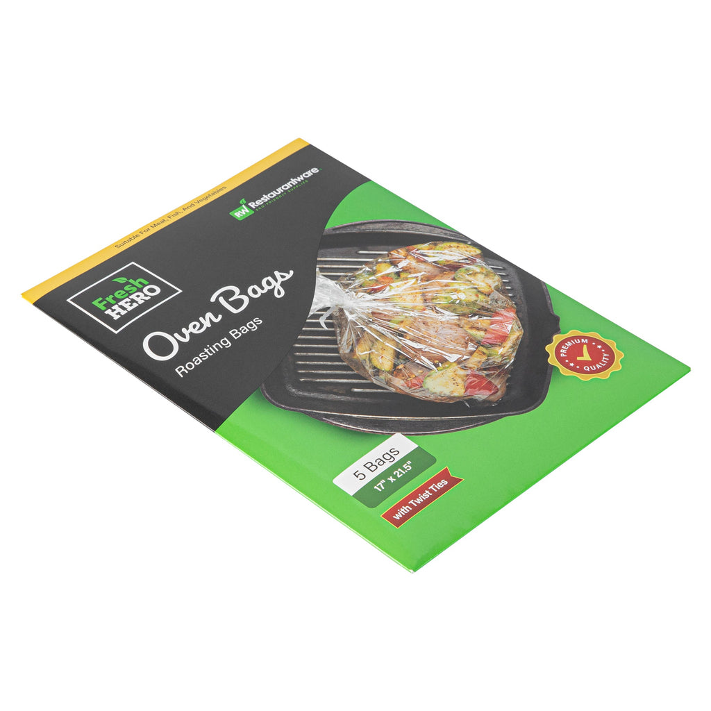 Fresh Hero Clear Plastic Oven Bag - with Ties, BPA-Free - 17" x 21 1/2" - 200 count box