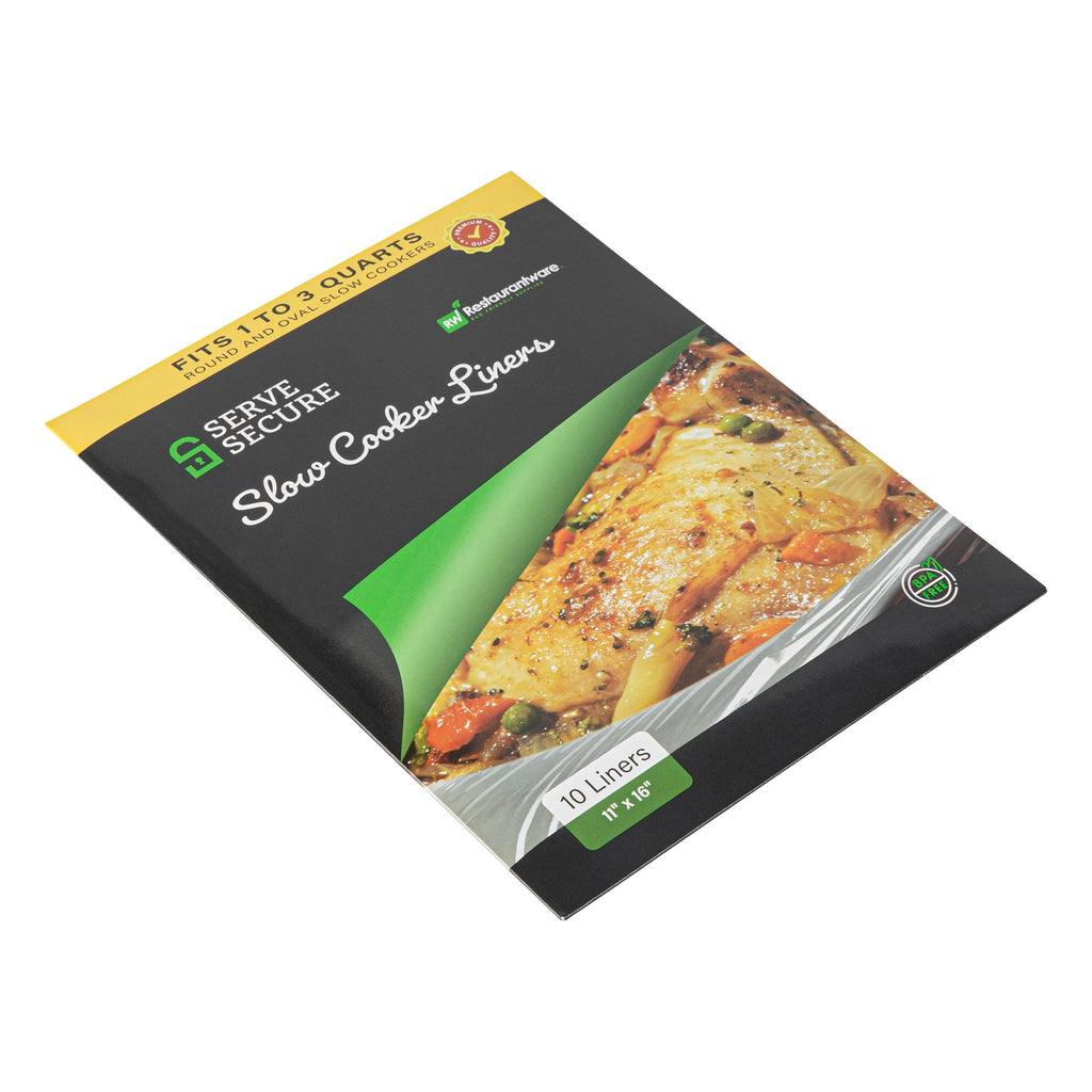 Serve Secure Clear Plastic Liner - Fits 1 To 3 Qt Slow Cooker, BPA-Free - 11" x 16" - 500 count box