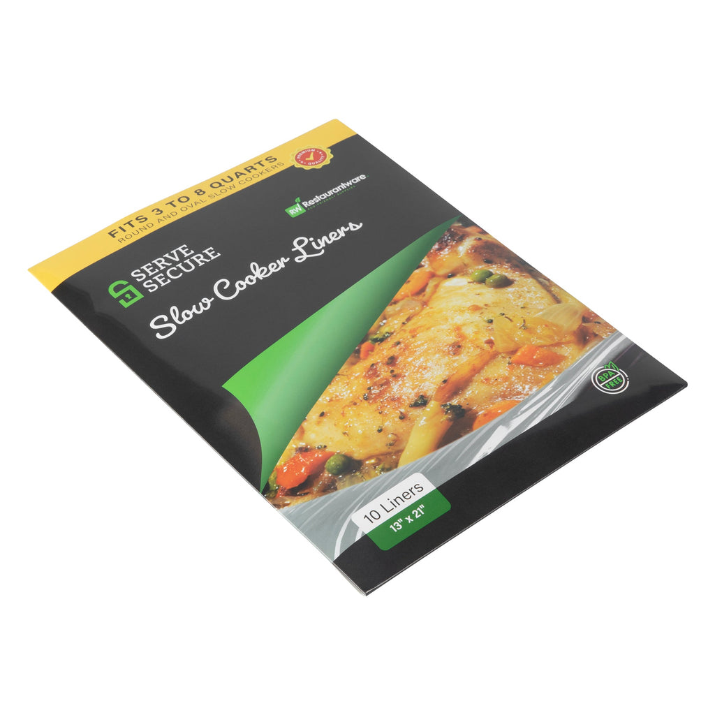 Serve Secure Clear Plastic Liner - Fits 3 To 8 Qt Slow Cooker, BPA-Free - 13" x 21" - 500 count box