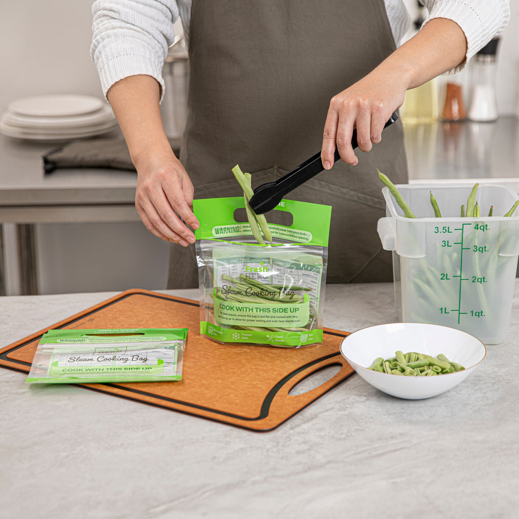 Fresh Hero Green Plastic Steam Bag - Microwave-Safe, BPA-Free - 7 1/2" x 7 1/2" - 500 count box