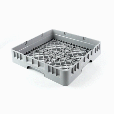 Clean Tek Professional Gray Base Rack - with Closed Sides - 19 3/4" x 19 3/4" x 4" - 1 count box