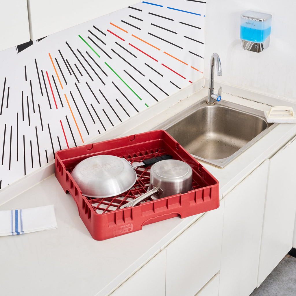 Clean Tek Professional Red Base Rack - with Closed Sides - 19 3/4" x 19 3/4" x 4" - 1 count box