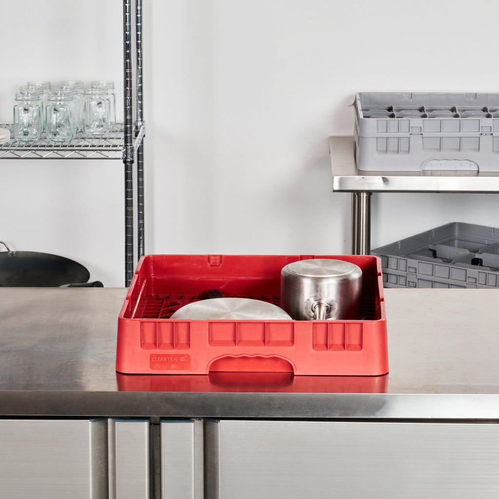 Clean Tek Professional Red Base Rack - with Closed Sides - 19 3/4" x 19 3/4" x 4" - 1 count box