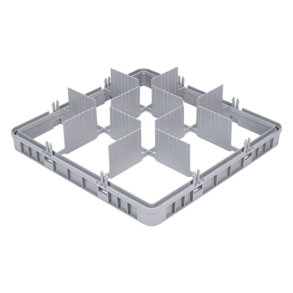 Clean Tek Professional Gray Full Drop Extender - 9 Compartments - 19 3/4" x 19 3/4" x 4 3/4" - 1 count box