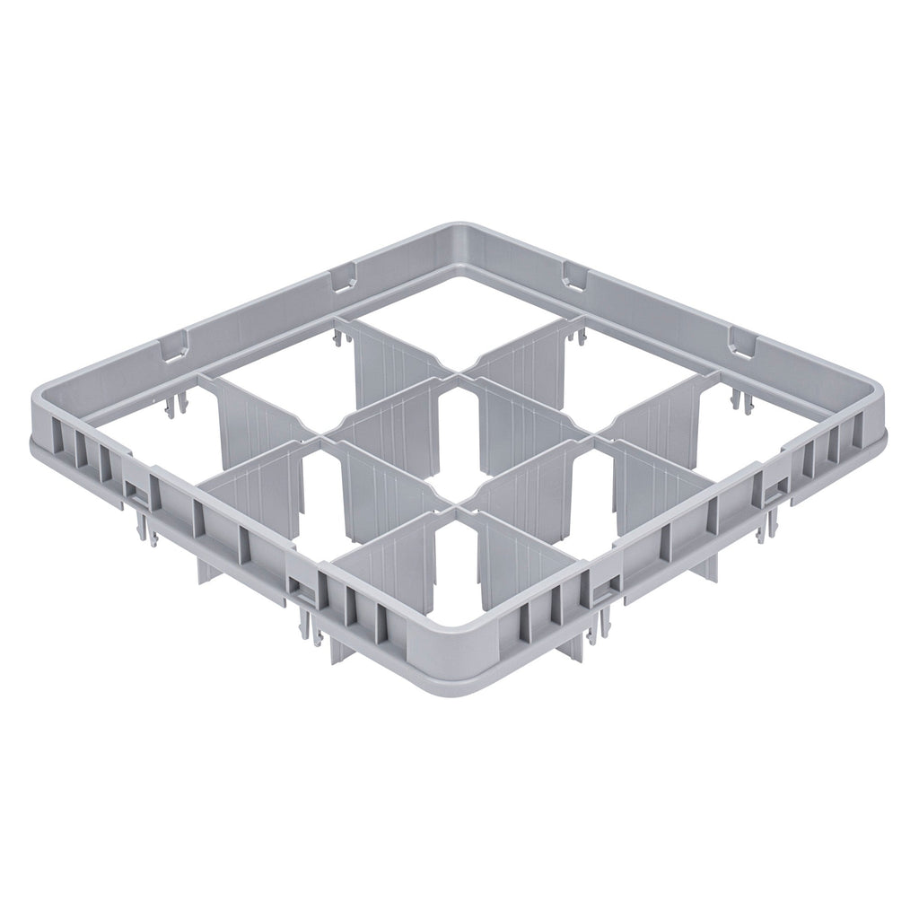 Clean Tek Professional Gray Full Drop Extender - 9 Compartments - 19 3/4" x 19 3/4" x 4 3/4" - 1 count box