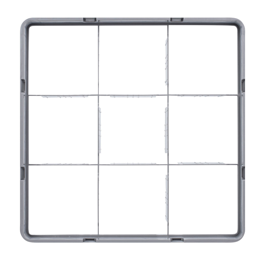 Clean Tek Professional Gray Full Drop Extender - 9 Compartments - 19 3/4" x 19 3/4" x 4 3/4" - 1 count box