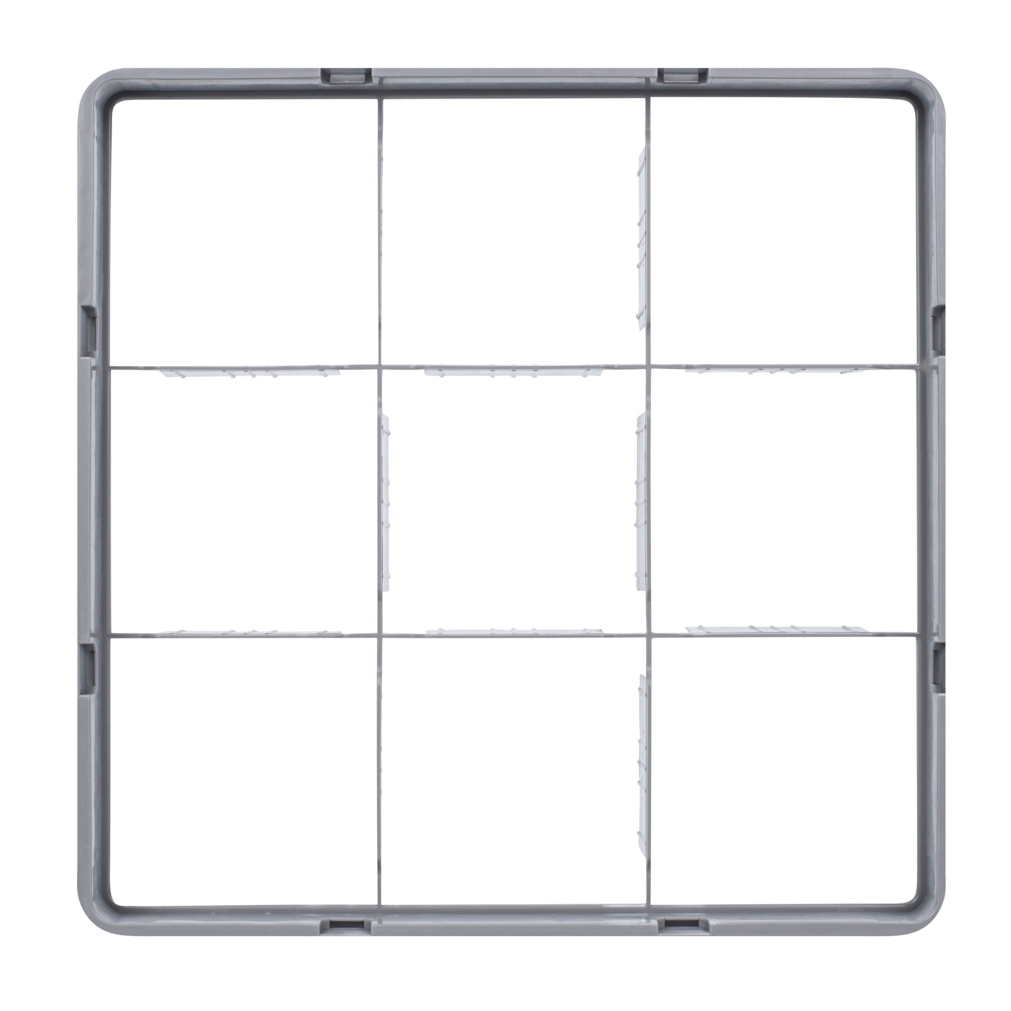 Clean Tek Professional Gray Full Drop Extender - 9 Compartments - 19 3/4" x 19 3/4" x 4 3/4" - 1 count box