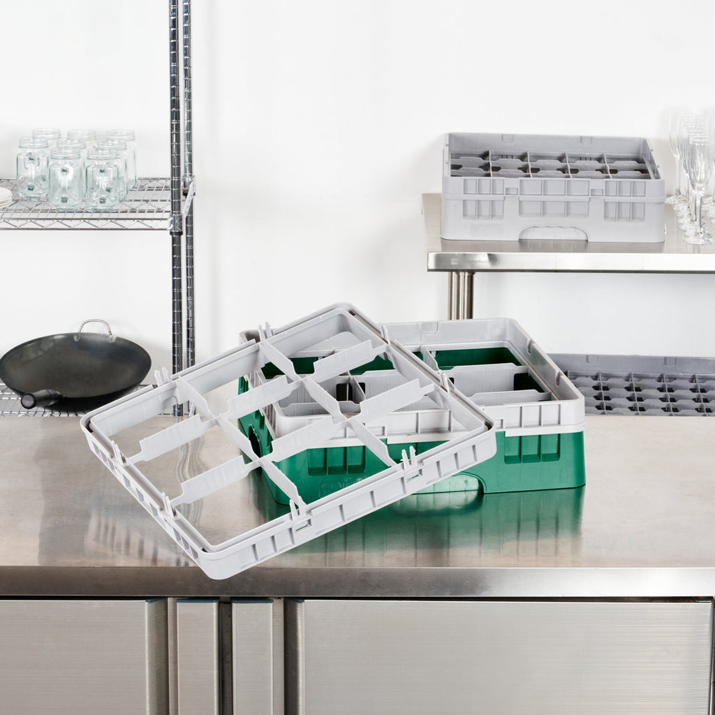 Clean Tek Professional Gray Half Drop Extender - 9 Compartments - 19 3/4" x 19 3/4" x 3" - 1 count box