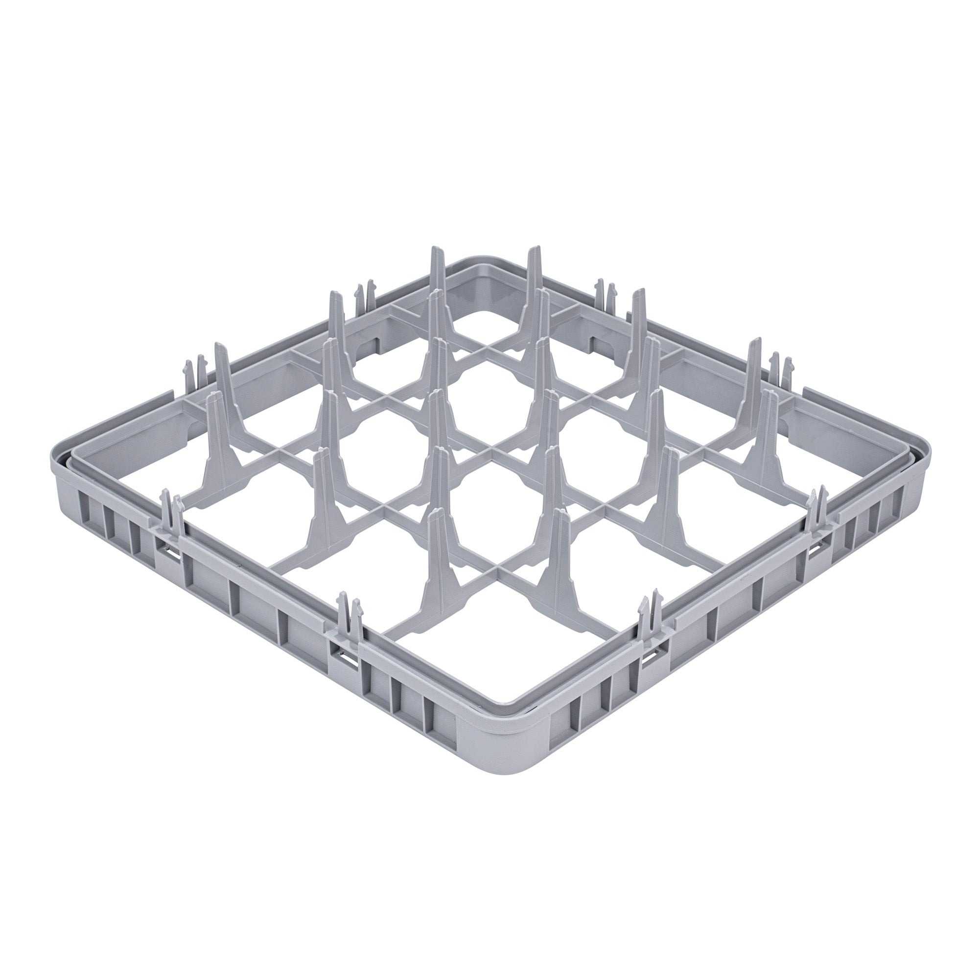Clean Tek Professional Gray Full Drop Extender - 16 Compartments - 19 3/4" x 19 3/4" x 4 3/4" - 1 count box