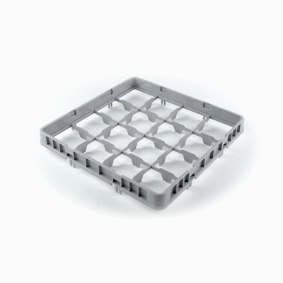 Clean Tek Professional Gray Half Drop Extender - 16 Compartments - 19 3/4" x 19 3/4" x 3" - 1 count box