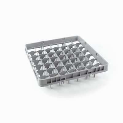 Clean Tek Professional Gray Full Drop Extender - 49 Compartments - 19 3/4" x 19 3/4" x 4 3/4" - 1 count box