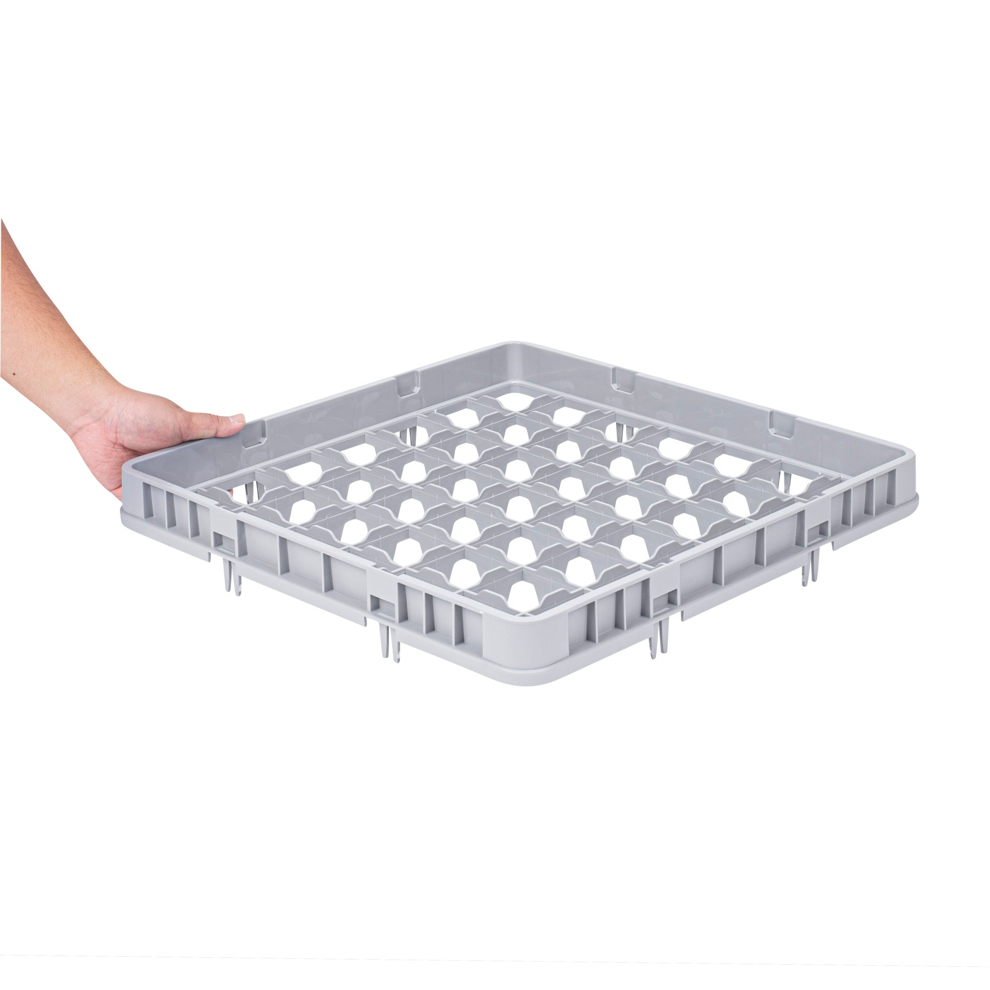 Clean Tek Professional Gray Half Drop Extender - 49 Compartments - 19 3/4" x 19 3/4" x 3" - 1 count box