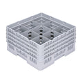 Clean Tek Professional Gray Glass Rack - 9 Compartments, 1 Full Drop and 3 Half Drop Extenders - 19 3/4" x 19 3/4" x 10 1/2" - 1 count box